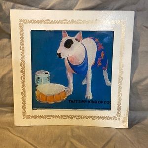 Vintage Budweiser Spuds Mackenzie Carnival Glass Mirror